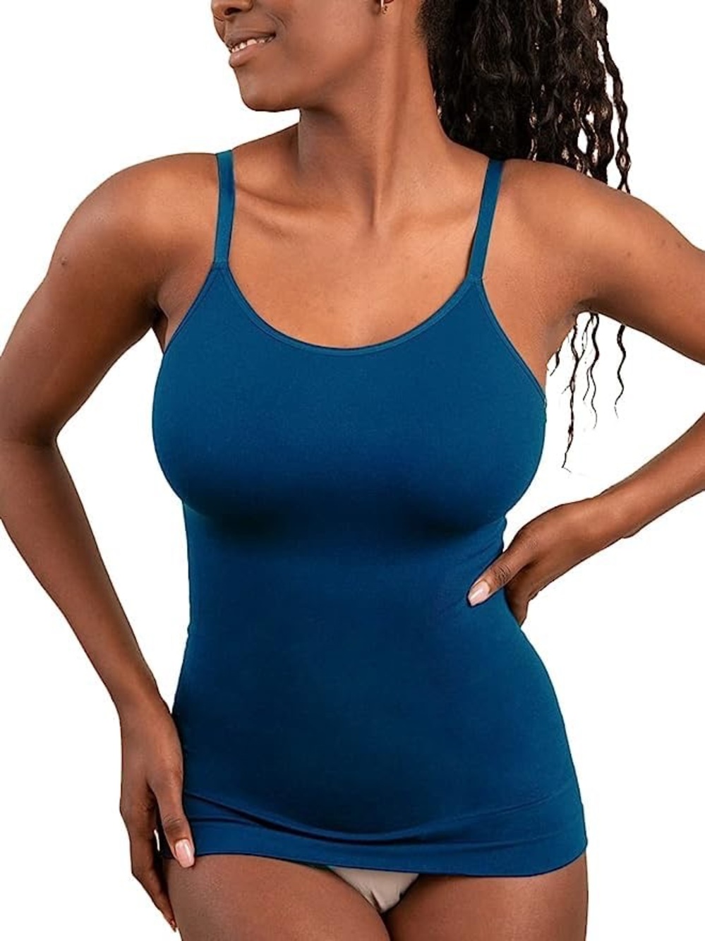 Shapermint Essentials All Day Every Day Scoop Neck Cami Sz M in Blue